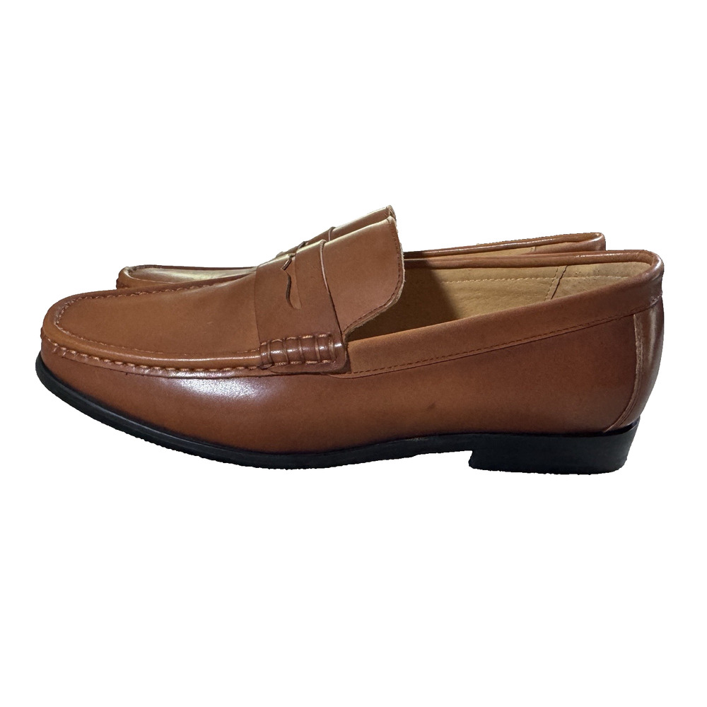 Journey West Mens Brown Leather loafers Size 9 Business Dress Slip On